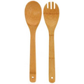 12" Bamboo Salad Spork & Spoon Set